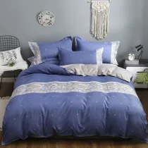 4PCS Cover Set Flower Pattern Printed Plaids Bedding For Home