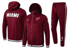 2022 Miami Heat Jujube Red Hoody Zipper Jacket Tracksuit(热火)