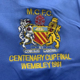 1981 Man City Centenary Cup Final Blue Retro Jersey