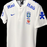 2022 Brazil White POLO Soccer Jersey有钮