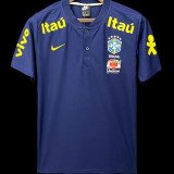 2022 Brazil Royal Blue POLO Soccer Jersey有钮