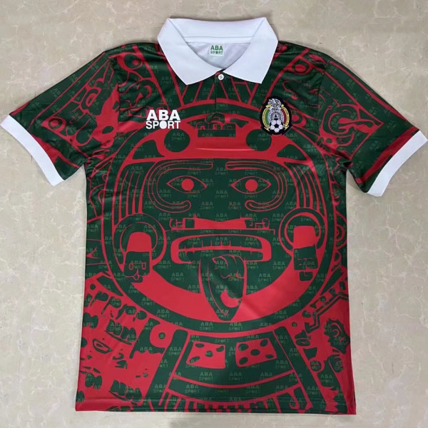 1997 Mexico Black Red Retro Soccer Jersey