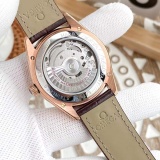 OMEGA Men Butterfly Watch Crocodile Belt Mechanical Watch