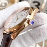 OMEGA Men Butterfly Watch Crocodile Belt Mechanical Watch