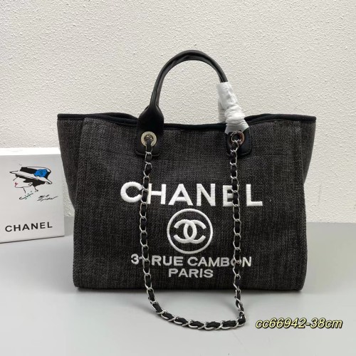 Chanel Large Capacity Canvas Woven Canvas Bag Sizes:38/20/30cm