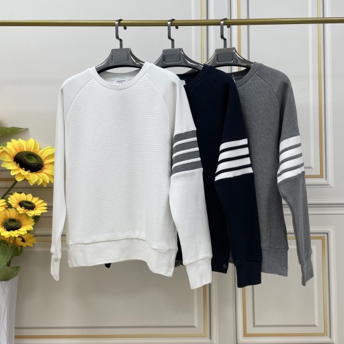 Thom Browne Huatiange Four-Bar Round Neck Sweater Casual Unisex Cotton Sweatshirt