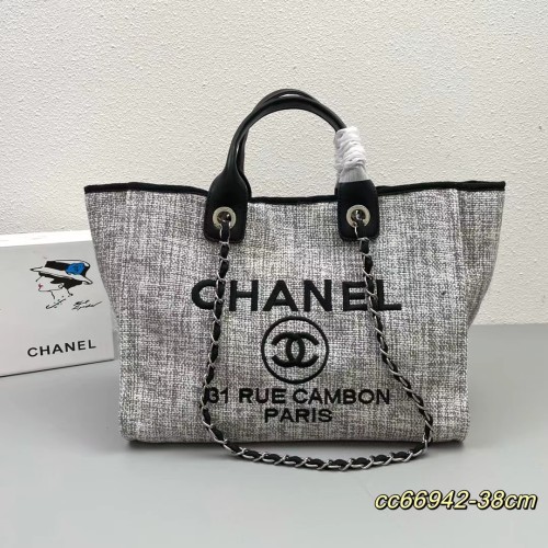 Chanel Large Capacity Canvas Woven Canvas Bag Sizes:38/20/30cm