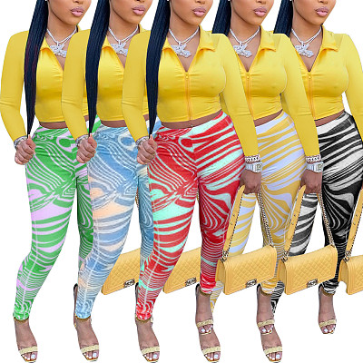summer wholesale clothing striated print womens casual pants trousers