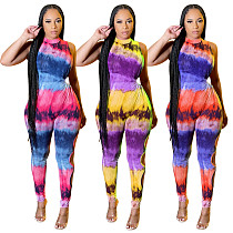 wholesale women clothing print sleeveless casual bodycon jumpsuit