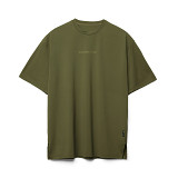 Summer T Shirt Loose O Neck Solid Color Side Slit Sports Short Sleeves Men Top