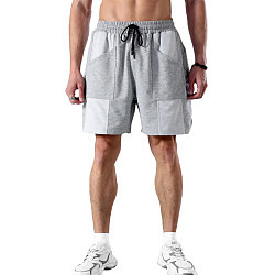 Casual Pure Color Loose Plus Size High Waist Multi Pocket Cargo Shorts Men Pant
