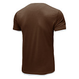 Fashion Casual Solid Color Summer Short Sleeve O Neck T Shirt Men Top