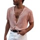Lapel Short Sleeve Knitwear Summer Thin Short Sleeve T Shirt Men Top