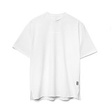 Summer T Shirt Loose O Neck Solid Color Side Slit Sports Short Sleeves Men Top