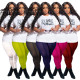 Letter mesh perspective Pants Set
