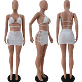 Fashion Sexy Bikini Halter Swimsuit Three Piece Set