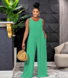 Sleeveless Open Back Tie Casual Jumpsuit
