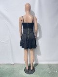 Sexy Net Yarn See-through Suspender Dress