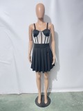 Sexy Net Yarn See-through Suspender Dress