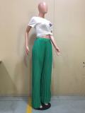 Casual Loose Pleated Wide Leg Pants