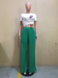 Casual Loose Pleated Wide Leg Pants
