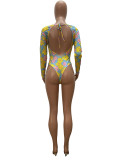 Fashion Print Outdoor One Piece Swimsuit