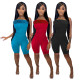 Summer Fashion Off-the-shoulder Plush Bodice Jumpsuit