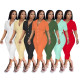 Solid Color Fashion Cardigan Top Cropped Pants Two Piece Set