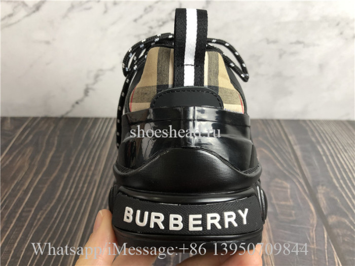 Burberry Black & Beige Arthur Sneakers