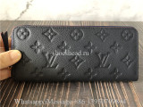 Original Louis Vuitton Monogram Empreinte Leather Clemence Wallet Marine Rouge M69415