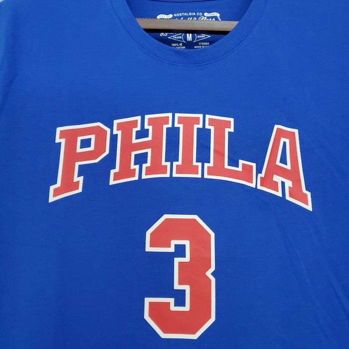 Allen Iverson Philadelphia 76ers Casual T-shirt Blue
