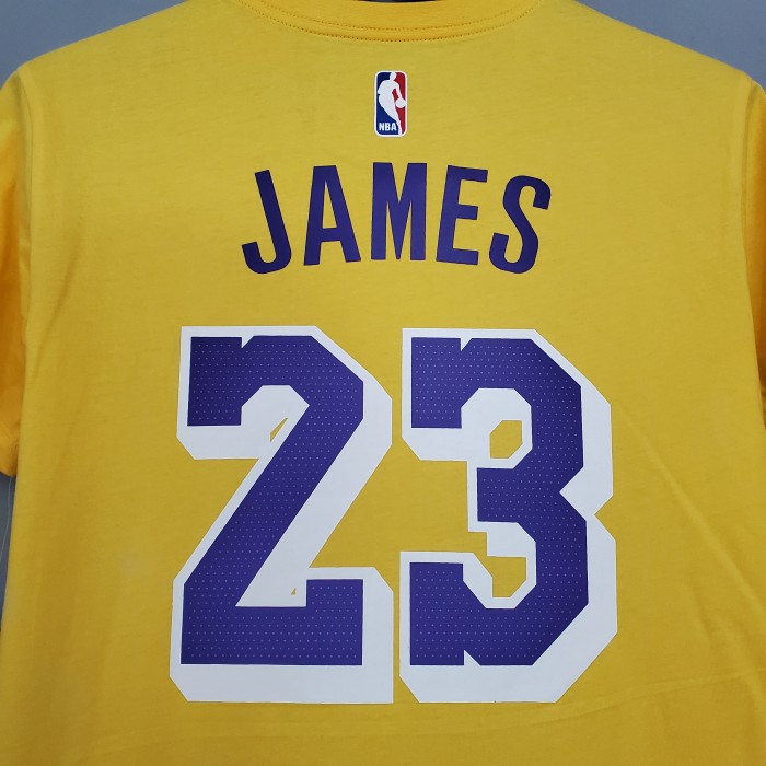 LeBron James Los Angeles Lakers Casual T-shirt Yellow
