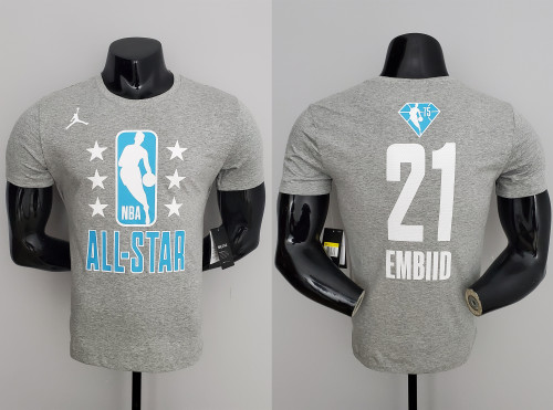 Joel Embiid 2021 Olympics USA Team Gray Casual T-shirt