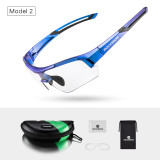 ROCKBRO 2019 New Cycling Glasses Photochromic UV400 Myopia Frame Gradient Blue Sport Sunglasses Men Women Bike Bicycle Eyerwear