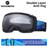 ROCKBROS Ski Goggles Double Layers Smart Color Change Anti-fog Big Ski Mask Glasses Skiing Snow Men Women Snowboard Goggles