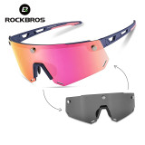 ROCKBROS 2 In 1 Bicycle Sunglasses For Men MTB Polarized Sports UV400 Magnetic Split HD Large Frameless Lens  Sports Glasses