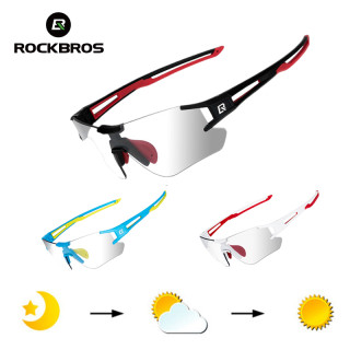 ROCKBROS Cycling Photochromic Glasses UV400 Outdoors Sports Sunglasses Bicycle Mens Frameless Glasses Goggles Technical Eyewear