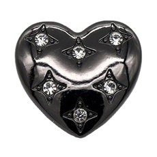 23MM Curved love rhinestones  metal  snap buttons