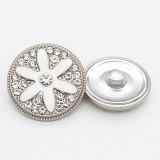21MM Pearl flower enamel rhinestones  metal  snap buttons