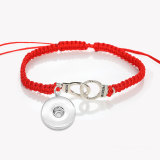 FREEDOM Couple Bracelet Handcuff Braided Bracelet Valentine's Day Gift fit18&20MM  snaps jewelry