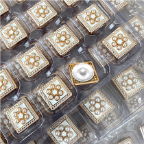 23MM Pearl square dot oil black and white metal  snap buttons