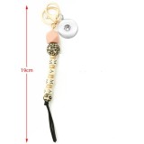Mother's Day Keychain Letter Bracelet Wood Silicone Bracelet Bag Pendant fit 18mm snap button jewelry