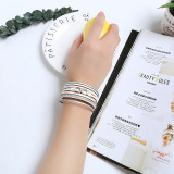 Multilayer Leather Bracelet with Diamond Magnet Clasp