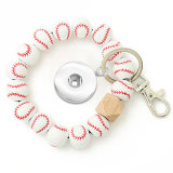 Volleyball Soccer Basketball Baseball Bracelet Keychain fit 18mm snap button jewelry
