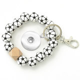 Volleyball Soccer Basketball Baseball Bracelet Keychain fit 18mm snap button jewelry