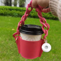 Macaron-colored plastic bracelet bag handle with diy jewelry accessories beverage coffee portable bag fit 18mm snap button jewelry