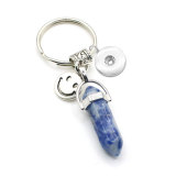 Natural Stone Keychain Pendant Decorative Car Keyring fit 18mm snap button jewelry