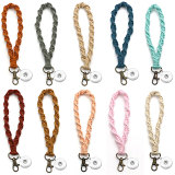 2.5*20cm Cotton Rope Woven Bracelet Keychain fit 18mm snap button jewelry