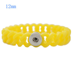 1 snap button bracelet with 12mm width silicone stretch fit 12mm snaps