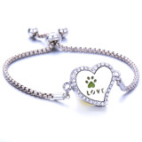 Stainless Steel Fragrance Hollow Aromatherapy Essential Oil Diffusion Adjustable Size Multi-Style Diamond Heart Flap Bracelet